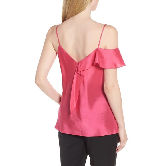 Lewit Pink Rouge Ruffle Silk Camisole - Picture 2 of 8